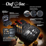 Chef Knife Case Backpack Set with Roll Bag | Knife Carry Case with 40+ Pockets for Knives and Culinary Tools | Great Knife Bag for Executive Chefs & Culinary Students | Large Pockets for Tablets