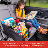 Lusso Gear Car Seat Organizer for Front or Backseat - Great for Adults & Kids, Features 9 Storage Compartments for Toys, Magazines, Tissues, Maps, Books, Documents, Games & More