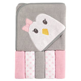 Unisex Baby Hooded Towel with Five Washcloths, Ikat Elephant, One Size