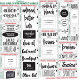 Talented Kitchen 144 White Farmhouse Pantry Labels – White Pantry Label Sticker Ingredients. Water Resistant, Food Jar Labels. Jar Decals for Pantry Organization Storage (Set of 144 – White Farmhouse)