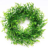 Kurala 20 Inches Artificial Green Leaf Wreath with 40 Led Lights and Timer Battery Operated Front Door Wall Window Party Decoration