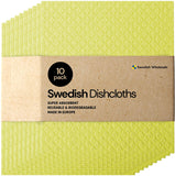 Swedish Dishcloth Cellulose Sponge Cloths - Bulk 10 Pack of Eco-Friendly No Odor Reusable Cleaning Cloths for Kitchen - Absorbent Dish Cloth Hand Towel (10 Dishcloths - Assorted)