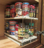 Vertical Spice - 33x2x11 DC - Spice Organizer - Two-Tiered Cabinet Drawers for Large Containers